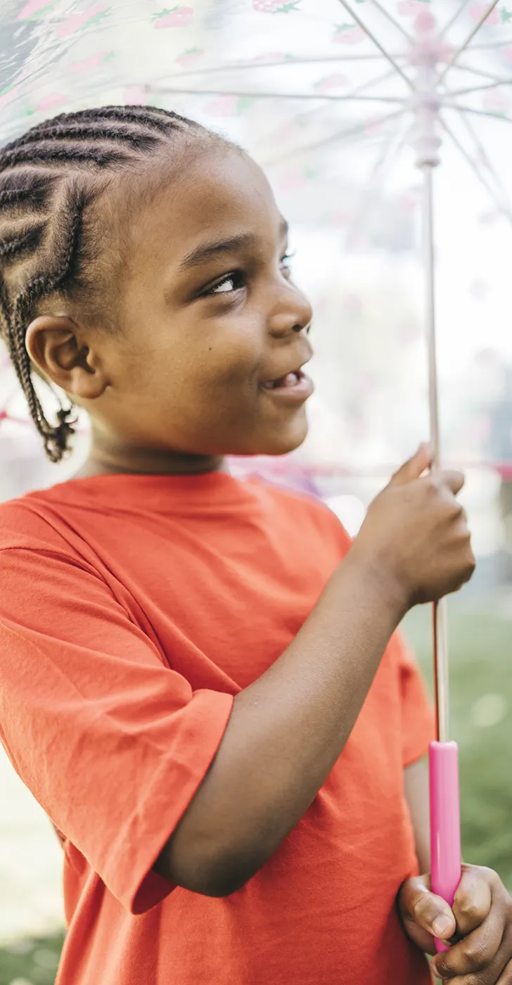 Child with umbrella